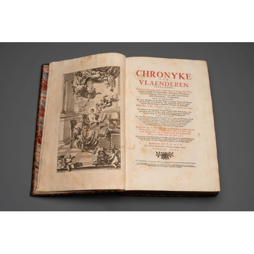 1105 - Chronyke van Vlaenderen, a chronicle of Flanders in three volumes, Flanders, 1726-1736Dim.: 36 x 24,... 