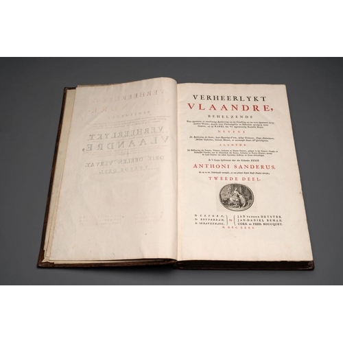 1106 - Verheerlykt Vlaandre, Flandria Illustrata, an illustrated chronicle of Flanders in three tomes and t... 