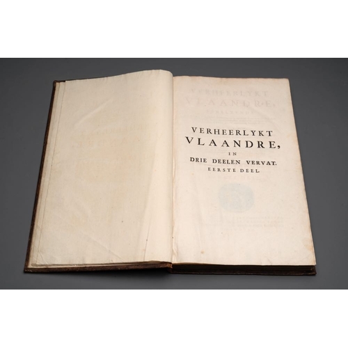 1106 - Verheerlykt Vlaandre, Flandria Illustrata, an illustrated chronicle of Flanders in three tomes and t... 