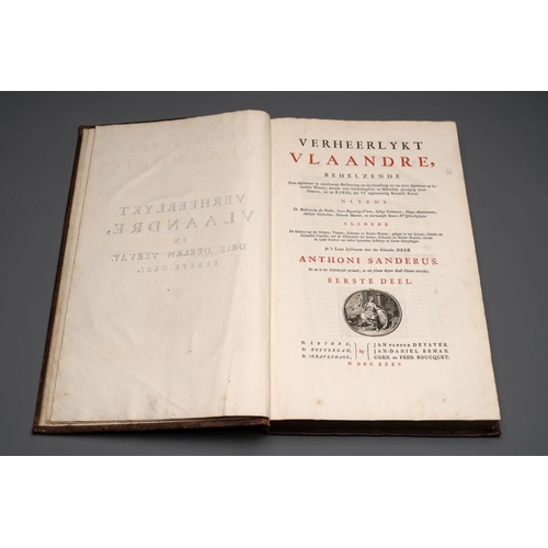 1106 - Verheerlykt Vlaandre, Flandria Illustrata, an illustrated chronicle of Flanders in three tomes and t... 