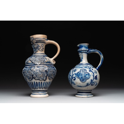 1167 - A varied collection of 10 Westerwald stoneware jugs, 17th C. and laterH.: 29,5 cm (the tallest)H.: 1... 