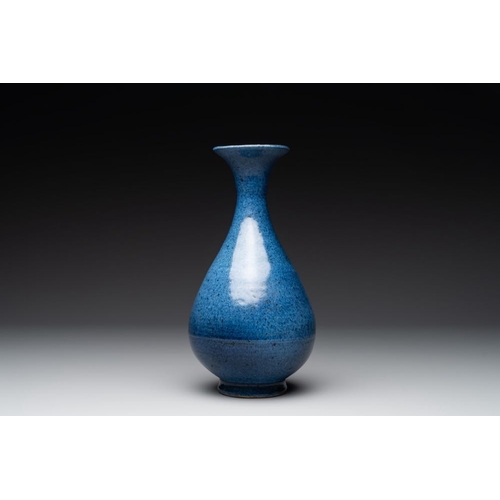 138 - A Chinese powder blue 'yuhuchunping' vase, MingH.: 29 cm