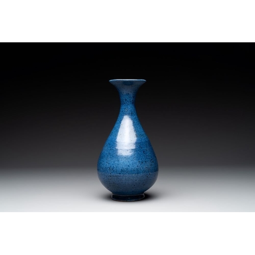 138 - A Chinese powder blue 'yuhuchunping' vase, MingH.: 29 cm