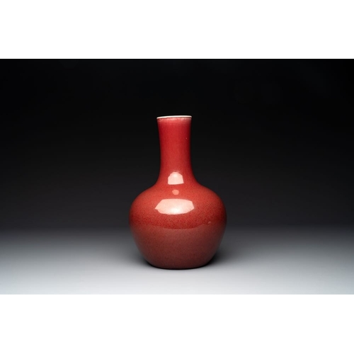 197 - A Chinese copper-red-glazed bottle vase, 19th C.H.: 35 cm