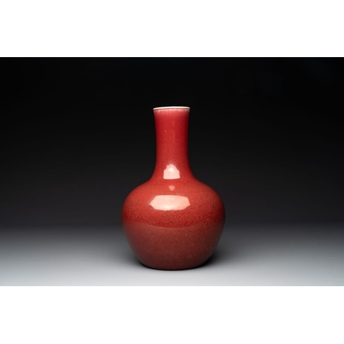 197 - A Chinese copper-red-glazed bottle vase, 19th C.H.: 35 cm