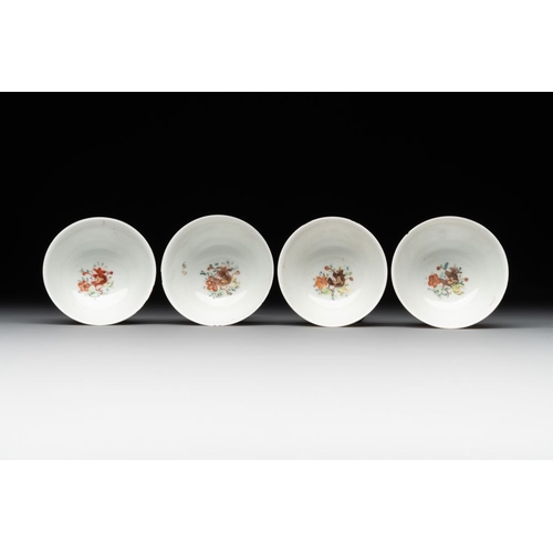 222 - A rare complete Chinese famille rose 8-person miniature tea service comprising 28 pieces, QianlongL.... 