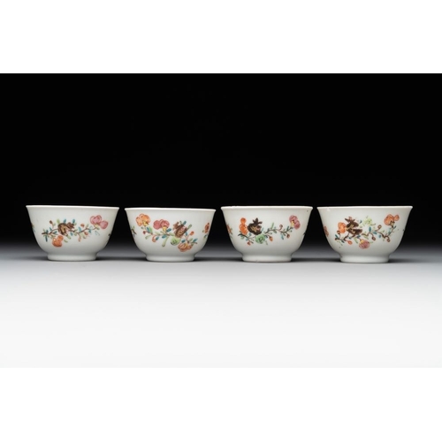 222 - A rare complete Chinese famille rose 8-person miniature tea service comprising 28 pieces, QianlongL.... 