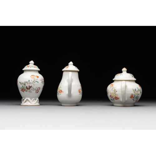 222 - A rare complete Chinese famille rose 8-person miniature tea service comprising 28 pieces, QianlongL.... 