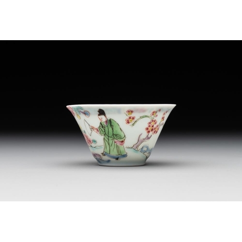 228 - A Chinese famille rose 'Xi Xiang Ji' cup and saucer, YongzhengDia.: 10,5 cm (the saucer)Dia.: 6,7 cm... 