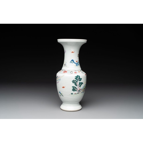 233 - A fine Chinese famille rose 'magu' vase, YongzhengH.: 29 cm