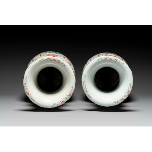 309 - A pair of Chinese famille rose vases with narrative design, 19th C.H.: 62 cm


... 