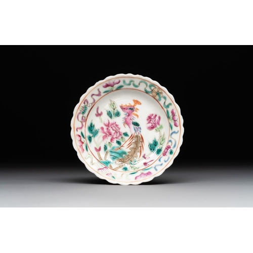 406 - A pair of Chinese famille rose plates and a saucer for the Straits or Peranakan market, 19th C.Dia.:... 