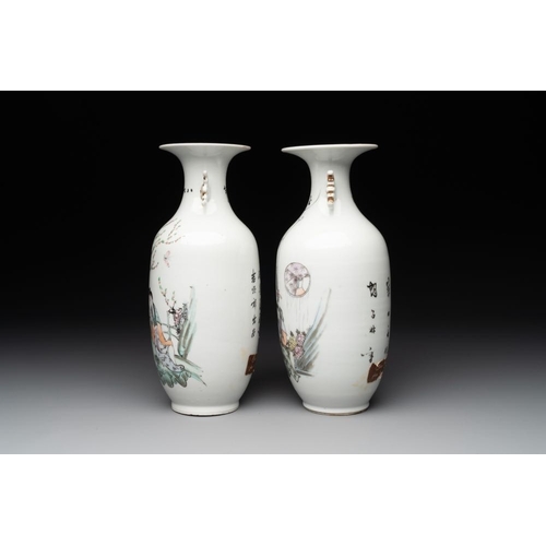 437 - A varied collection of 14 Chinese famille rose and monochrome wares, 19/20th C.H.: 54,5 cm (the larg... 