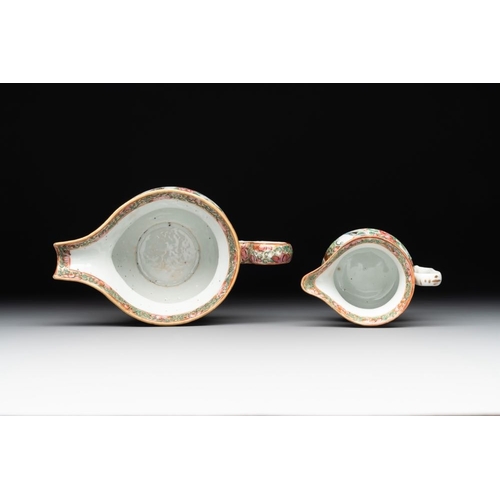 446 - 38 Chinese Canton famille rose wares, 19th C.Dim.: 27,3 x 26,8 cm (the tray) L.: 24 cm - H.: 22 cm (... 