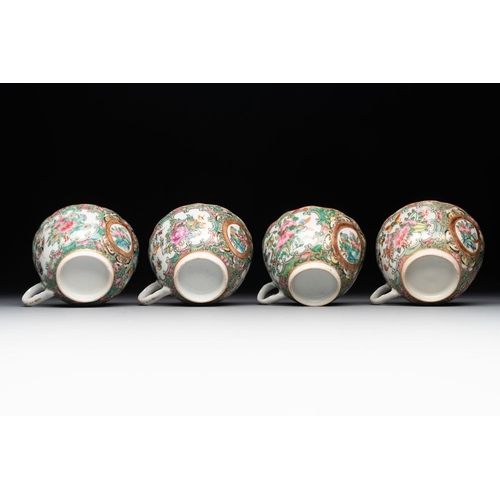 446 - 38 Chinese Canton famille rose wares, 19th C.Dim.: 27,3 x 26,8 cm (the tray) L.: 24 cm - H.: 22 cm (... 