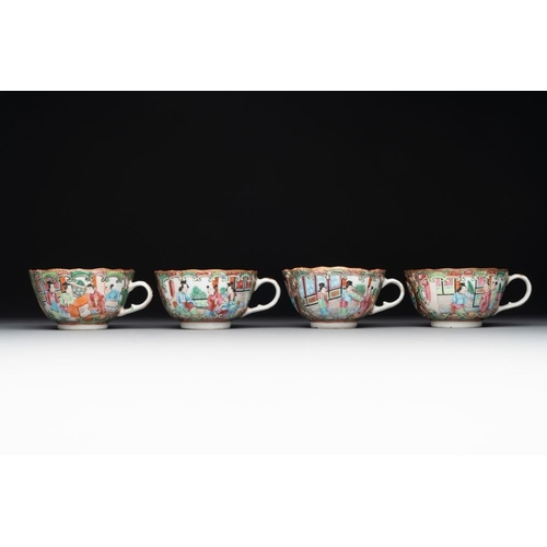 446 - 38 Chinese Canton famille rose wares, 19th C.Dim.: 27,3 x 26,8 cm (the tray) L.: 24 cm - H.: 22 cm (... 