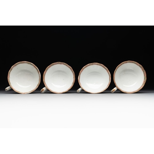 446 - 38 Chinese Canton famille rose wares, 19th C.Dim.: 27,3 x 26,8 cm (the tray) L.: 24 cm - H.: 22 cm (... 