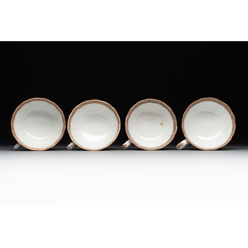 446 - 38 Chinese Canton famille rose wares, 19th C.Dim.: 27,3 x 26,8 cm (the tray) L.: 24 cm - H.: 22 cm (... 