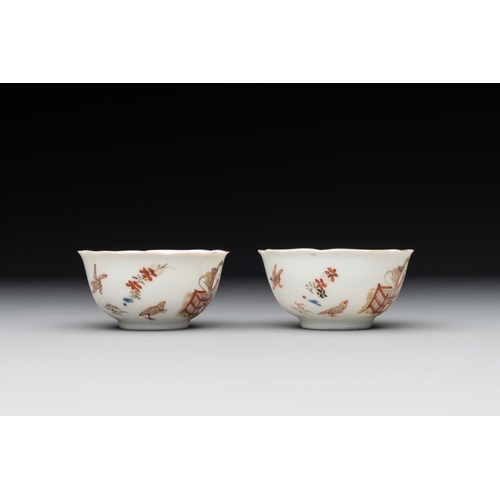 501 - A pair of fine Chinese export 'Liberty and Matrimony' cups and saucers, YongzhengDia.: 10,5 cm (the ... 