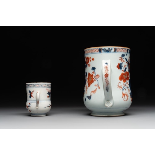 526 - A collection of five Chinese Imari-style wares and one Canton famille rose cup, Kangxi/QianlongL.: 1... 