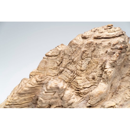 626 - A Chinese 'unknown type' of scholar's rock, Henan province, MingDim.: 62 x 19 x 23,5 cm (incl. stand... 