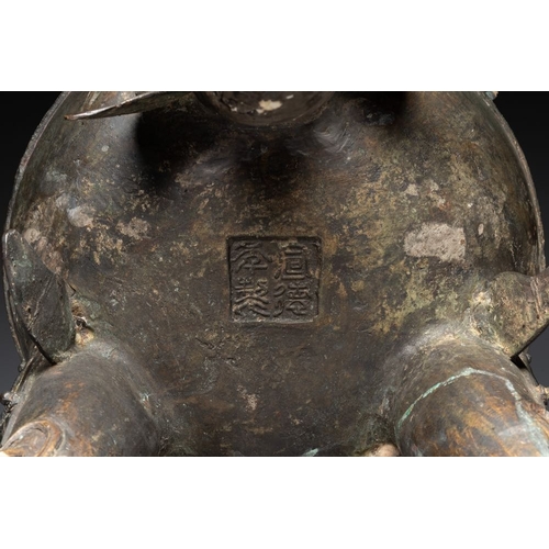 745 - A massive Chinese archaistic bronze 'elephant' censer and cover, MingL.: 62 cm - H.: 54 cm
Weight: 1... 