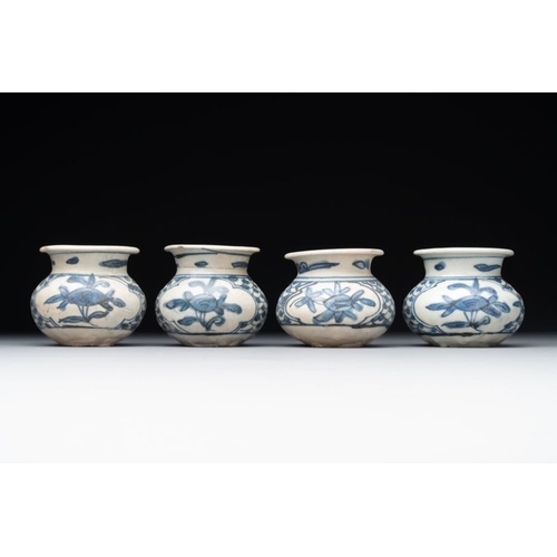 75 - A varied collection of 22 Chinese blue and white jarlets, covered boxes and miniature vases, MingH.:... 