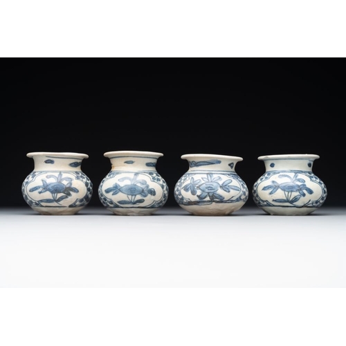 75 - A varied collection of 22 Chinese blue and white jarlets, covered boxes and miniature vases, MingH.:... 