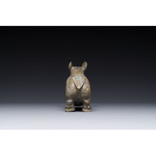 769 - A rare Chinese bronze ritual vessel in the form of a tapir in Eastern Zhou-style, Warring States per... 