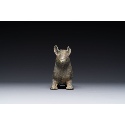 769 - A rare Chinese bronze ritual vessel in the form of a tapir in Eastern Zhou-style, Warring States per... 