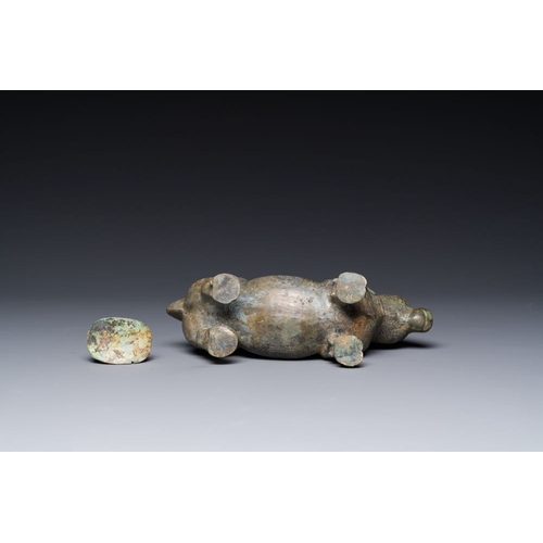 769 - A rare Chinese bronze ritual vessel in the form of a tapir in Eastern Zhou-style, Warring States per... 