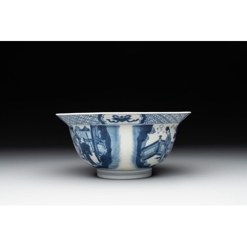 930 - A Chinese blue and white 'klapmuts' bowl with figural design, KangxiDia.: 21 cm - H.: 9,7 cm
... 