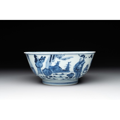 947 - A Chinese blue and white 'immortals' bowl, Yongzheng/QianlongDia.: 17,8 cm - H.: 7,8 cm
... 