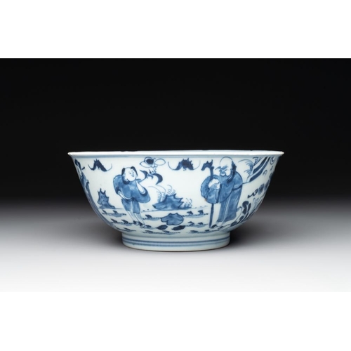 947 - A Chinese blue and white 'immortals' bowl, Yongzheng/QianlongDia.: 17,8 cm - H.: 7,8 cm
... 