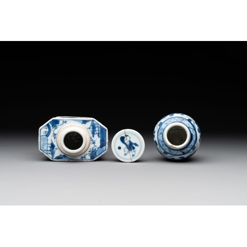 966 - A collection of 22 Chinese blue, white and polychrome wares, Yongzheng and Ruo Shen Zhen Cang mark, ... 