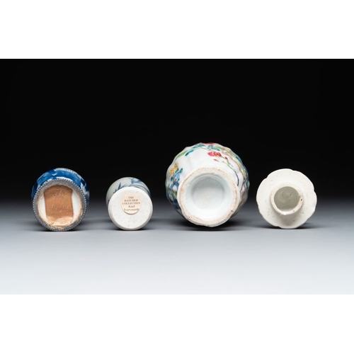 967 - A varied collection of 13 Chinese famille rose, blue and white wares, Transitional period/19th C.Dia... 