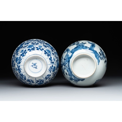 967 - A varied collection of 13 Chinese famille rose, blue and white wares, Transitional period/19th C.Dia... 