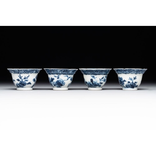 974 - A varied collection of Chinese blue and white, and famille rose tea wares, QianlongDia.: 13,5 cm (th... 