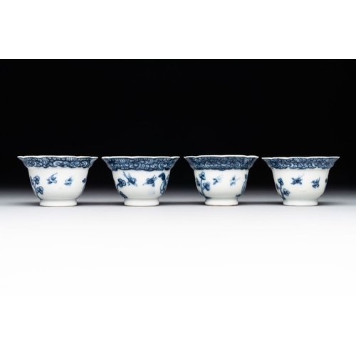 974 - A varied collection of Chinese blue and white, and famille rose tea wares, QianlongDia.: 13,5 cm (th... 