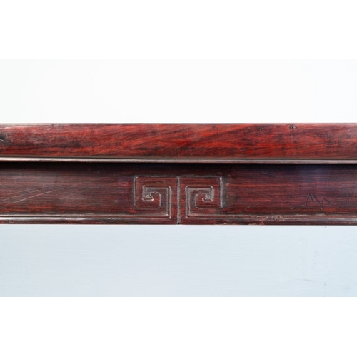 857 - A Chinese hardwood recessed-leg altar table, 'qiaotouan', 19/20th C.Dim.: 225 x 53 x 109,5 cm... 