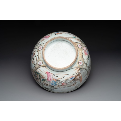 871 - A large Chinese famille rose export porcelain 'European subject' bowl, QianlongDia.: 40 cm - H.: 17,... 