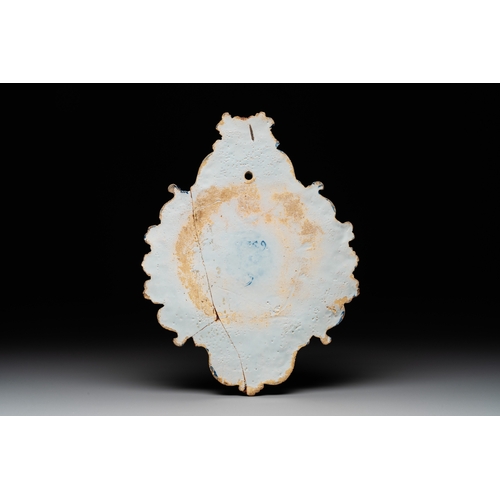 1017 - A polychrome Dutch Delft 'flower basket' plaque, dated 1759Dim.: 36,5 x 27,5 cm