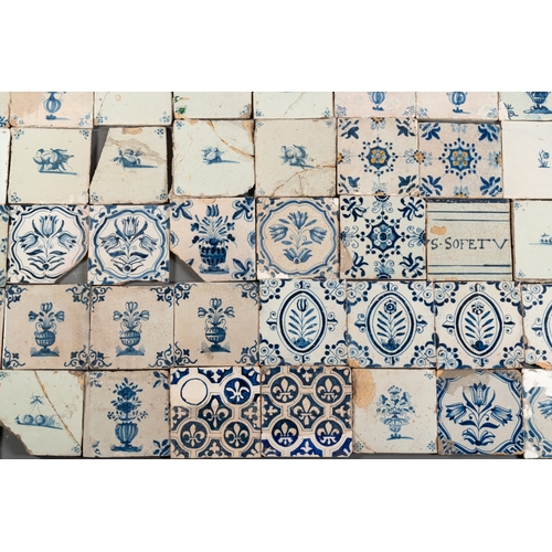 1078 - 109 blue and white Dutch Delft tiles, 17/18th C.Dim.: ca. 13 x 13 cm