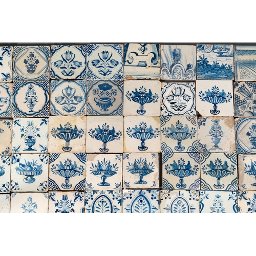 1078 - 109 blue and white Dutch Delft tiles, 17/18th C.Dim.: ca. 13 x 13 cm