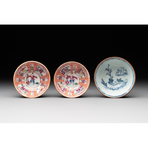 141 - 12 Chinese capucin-ground wares, Yongzheng/QianlongDia.: 22,5 cm (the plates) Dia.: 15 cm - H.: 7,3 ... 