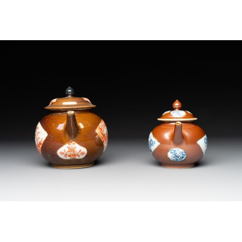 143 - Four Chinese capucin-brown-ground teapots, Yongzheng/QianlongL.: 20 cm - H.: 14 cm (the largest) L.:... 