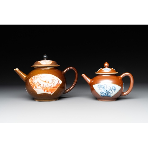 143 - Four Chinese capucin-brown-ground teapots, Yongzheng/QianlongL.: 20 cm - H.: 14 cm (the largest) L.:... 