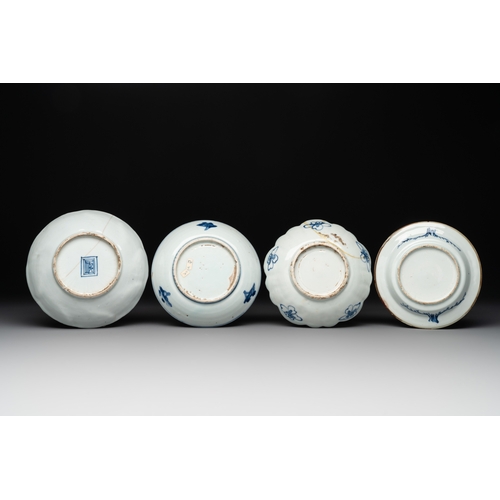 259 - Four Chinese blue and white ko-sometsuke plates for the Japanese market, late MingDia.: 16 cm (the l... 