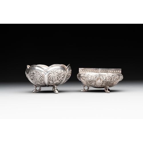 463 - Eight silverwares, primarily South- and Southeast Asia, 19/20th C.Dim.: 24,5 x 47,5 cm (the serving ... 