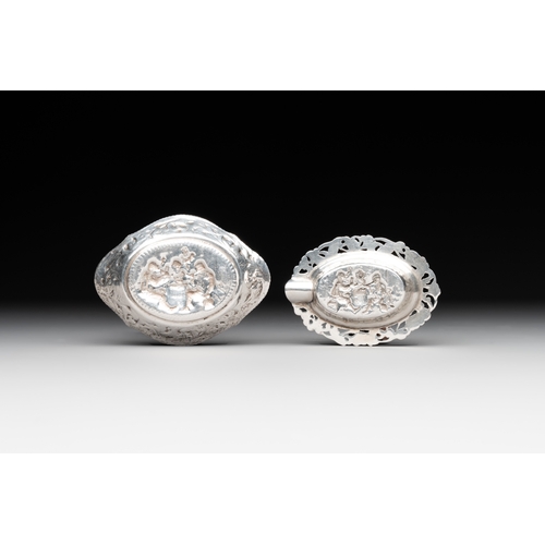 463 - Eight silverwares, primarily South- and Southeast Asia, 19/20th C.Dim.: 24,5 x 47,5 cm (the serving ... 